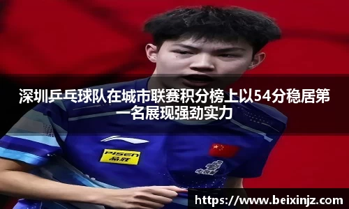 深圳乒乓球队在城市联赛积分榜上以54分稳居第一名展现强劲实力